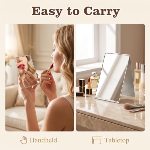 Portable Folding Vanity Mirror, Compact Travel Makeup Mirror, 3.9x2.6 Inch