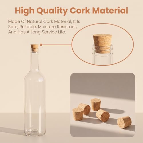 20 Pack Cork Bottle Stoppers for Wine, Beer, and Crafting