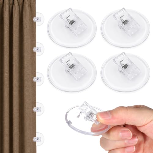 Transparent Shower Curtain Clips - Windproof Splash Guard, 4 Pack