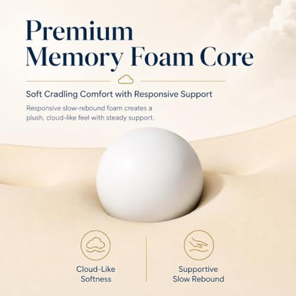 White Ergonomic Memory Foam Cervical Neck Support Pillow - Adjustable Dual-Height Cloud Pillow