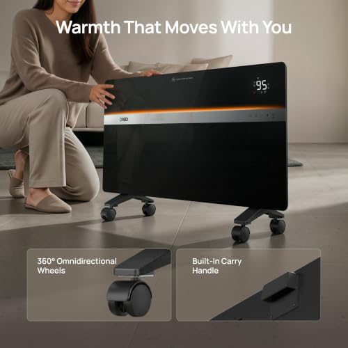 DREO 1500W Convection Panel Space Heater Black - IP24 Indoor Use