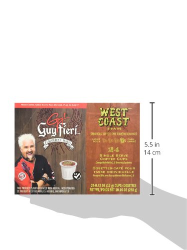 Guy Fieri Flavortown Roasts Coffee Pods, West Coast Roast, Bold Dark Roast Coffee, Single Serve Coffee Cups for Keurig K Cup Brewers, 24 Count…