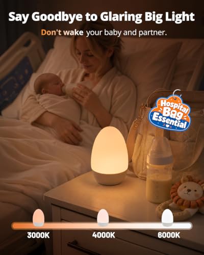 Egg Night Light for Nursery with 17 Color Modes & Dimming - Baby Sleep Lamp