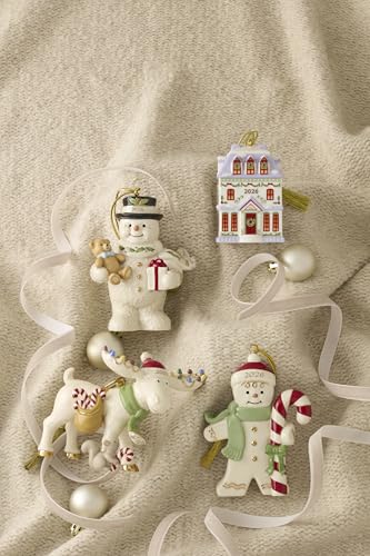 Snowman Ornament with Teddy Bear - 2026 Dated Christmas Decoration - Lenox