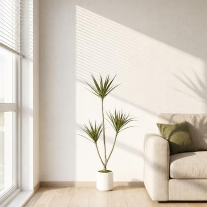 4ft Dracaena Marginata Artificial Tree with 3-Heads - Faux Indoor Plant, Variation: 3ft 11in