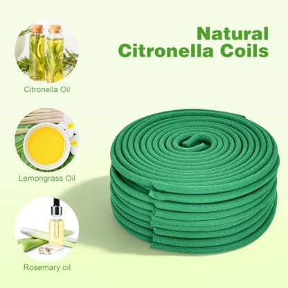 Citronella Incense Coil Outdoor 20 Count with Stands – Long-Lasting Mosquito Repellent