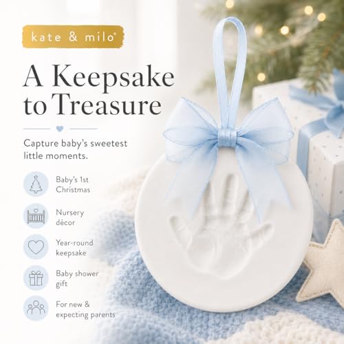 Baby Handprint Footprint Clay Keepsake Kit Blue - No-Bake Ornament Set