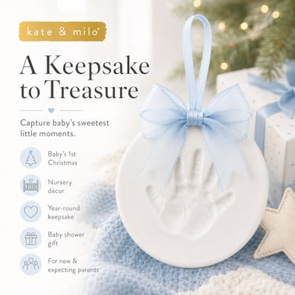 Baby Handprint Footprint Clay Keepsake Kit Blue - No-Bake Ornament Set
