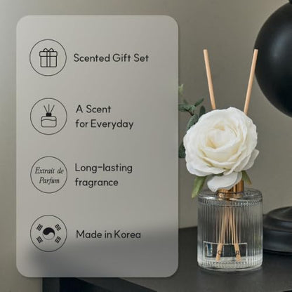 Silk Flower Reed Diffuser Set - Cashmere Vanilla - 6.7 oz Home Decor