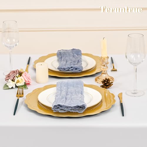 Gold Charger Plates Set 60 Pcs 13 Inch Round Elegant Table Decor for Weddings & Events - Variation of Gold / 60 Pcs