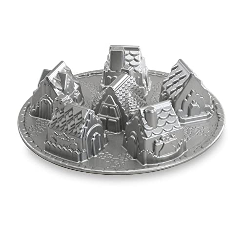 Nordic Ware Cozy Village Gingerbread House, 6 Cups, Silver