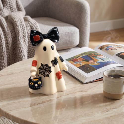 Halloween Ghost Resin Figurine - 5.3 Inch Cute Spooky Decor for Tabletop