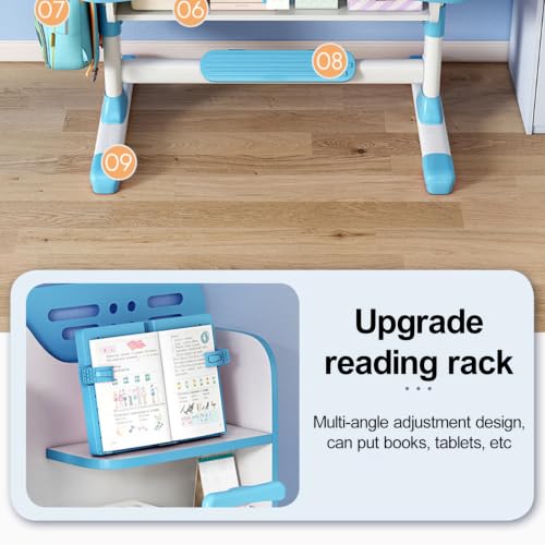 Kids Study Desk and Chair Set with Adjustable Height, Ergonomic & Durable