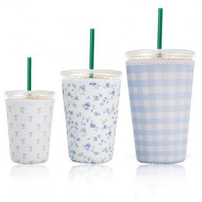 Reusable Insulated Coffee Cup Sleeves 3-Pack - Cottage Charm Variation