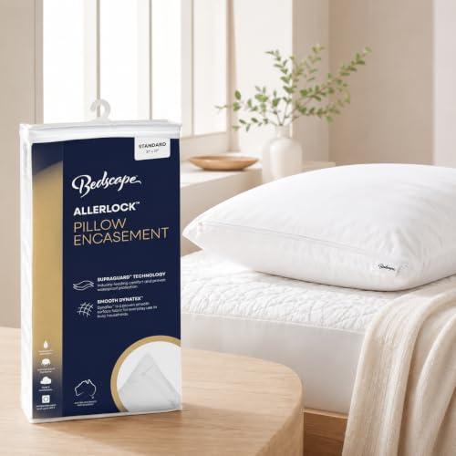 Waterproof Pillow Encasement Queen with Allergen Blocker & Secure Zipper