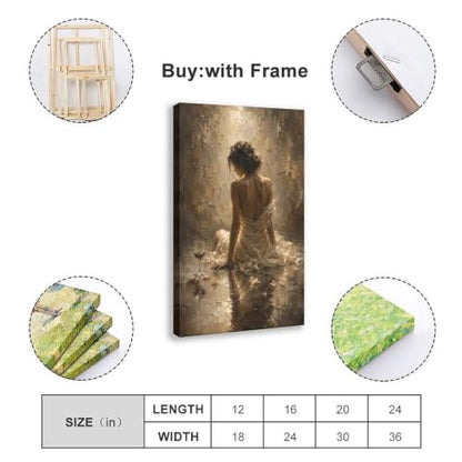 Romantic Woman Back Canvas Wall Art - Wrapped 12x18 Inches