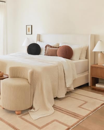 Black Round Sphere Throw Pillow - 11.8 Inch Plush Accent Cushion