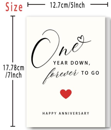 First Anniversary Card for Couples - One Year Celebration Gift Mu-392