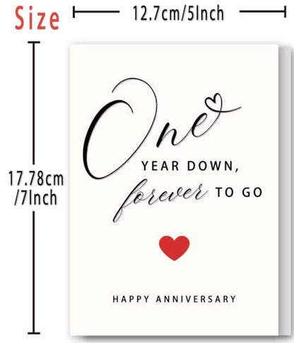 First Anniversary Card for Couples - One Year Celebration Gift Mu-392