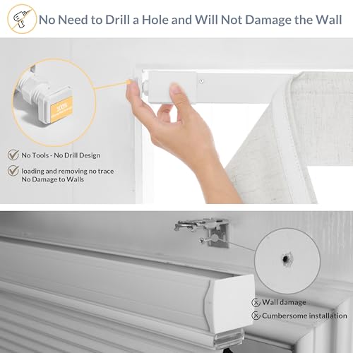 Beige Top Down Bottom Up Roman Window Shades - No Drill Cordless Blackout Insulated Blinds, 27x36 Inches
