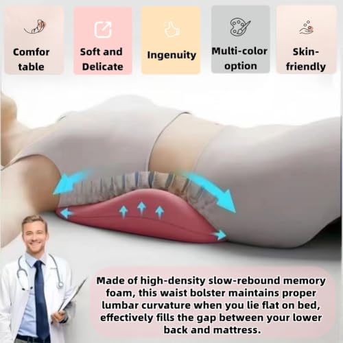 Lumbar Support Pillow for Low Back Pain Relief - Black