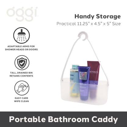 Adjustable Hanging Shower Caddy with Drainage - Portable Bathroom Organizer