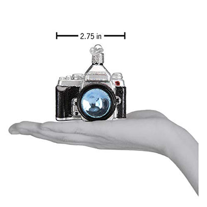 Christmas Glass Ornament - Old World Handcrafted Camera Holiday Decor - Variation of THIS listing