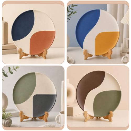 2Pcs Wooden Plate Display Stands 5x4 Inch Small Easel for Plates Artwork