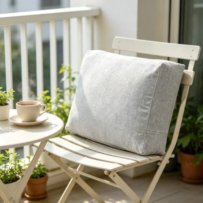 Large Linen Sofa Back Cushion Cover - Khaki 70x50x10cm Replacement Slipcover