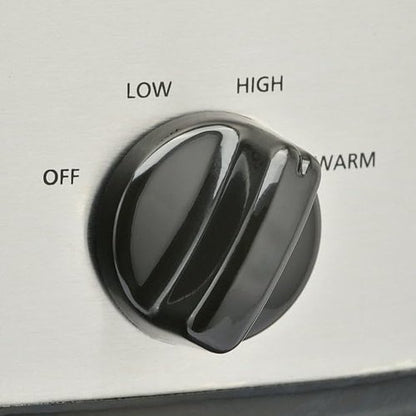 6 Quart Oval Slow Cooker, Stainless Steel Finish, Glass Lid, Model # MS54100112168S, Perfect For Slow-Cooking Meats, Three Temperature Settings - Low, High, And Warm