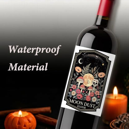 Halloween 1 8pcs Funny Black Retro Wine Labels Party Decorations