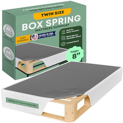 Twin Box Spring Foundation 8-Inch – Amish-Made in USA, Solid Wood, Flat-Packed