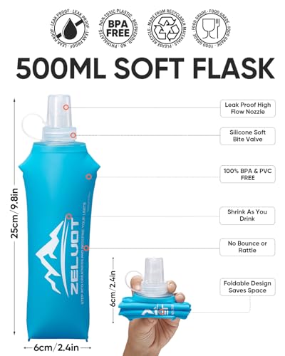 Pink Running Water Bottle Handheld with Phone Holder 17 oz - Zelvot