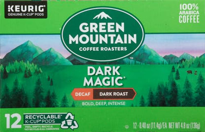 Green Mountain Coffee Dark Magic Decaf Keurig K-Cups Coffee, 12 Count