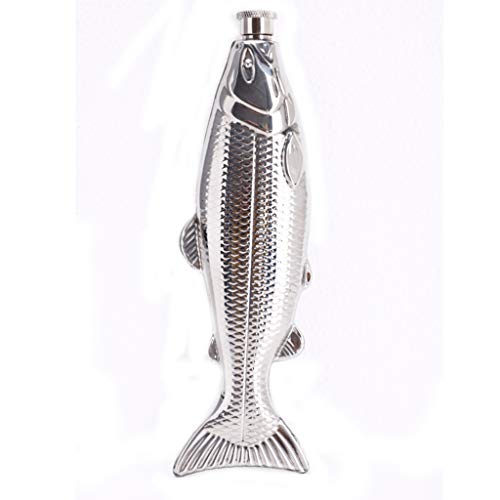 Stainless Steel Fish-Shaped Travel Flask - 4oz Leakproof Wine & Liquor Bottle