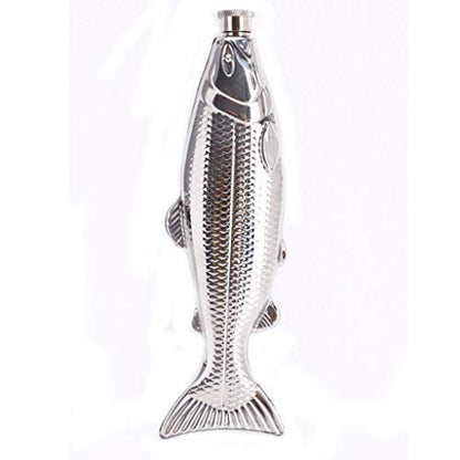 Stainless Steel Fish-Shaped Travel Flask - 4oz Leakproof Wine & Liquor Bottle