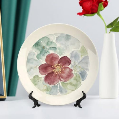 Bone China Decorative Plate 10 Inch Wall Art - Watercolor Flowers Style 10