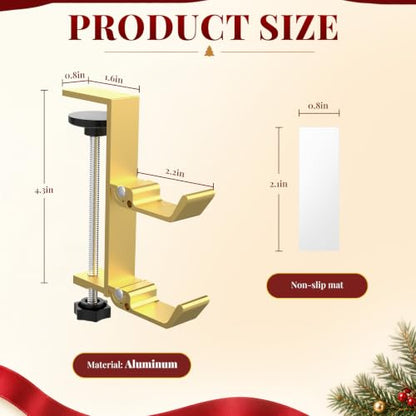 MIAOW Gold 4 Pack Stocking Holders for Mantle, Garland Hooks & Hangers