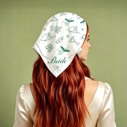 Bride Bandana Head Scarf for Bachelorette Party Camping Decorations 27x27