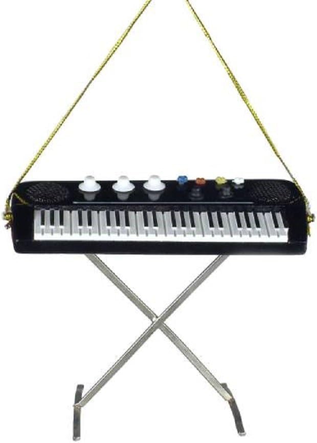 Electric Keyboard Christmas Ornament Musical Instrument Decor - 4 Inch