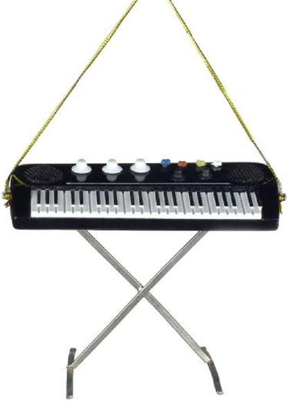 Electric Keyboard Christmas Ornament Musical Instrument Decor - 4 Inch