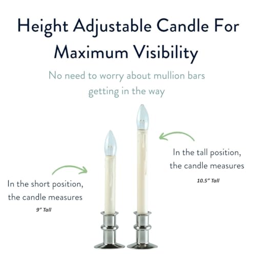 Celestial Lights Battery Operated Window Candle Set - Brushed Nickel, Timer & Flicker/Steady