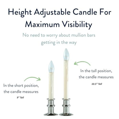 Celestial Lights Battery Operated Window Candle Set - Brushed Nickel, Timer & Flicker/Steady