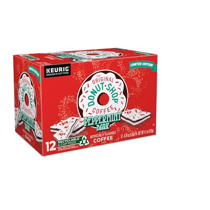 The Original Donut Shop Peppermint Bark Coffee, Black, 12 K-Cup Pods, 4.1 Oz