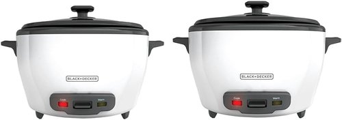 BLACK+DECKER Rice Cookers - 28-Cup & 6-Cup with Steaming Baskets and Removable Non-Stick Bowls