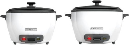BLACK+DECKER Rice Cookers - 28-Cup & 6-Cup with Steaming Baskets and Removable Non-Stick Bowls