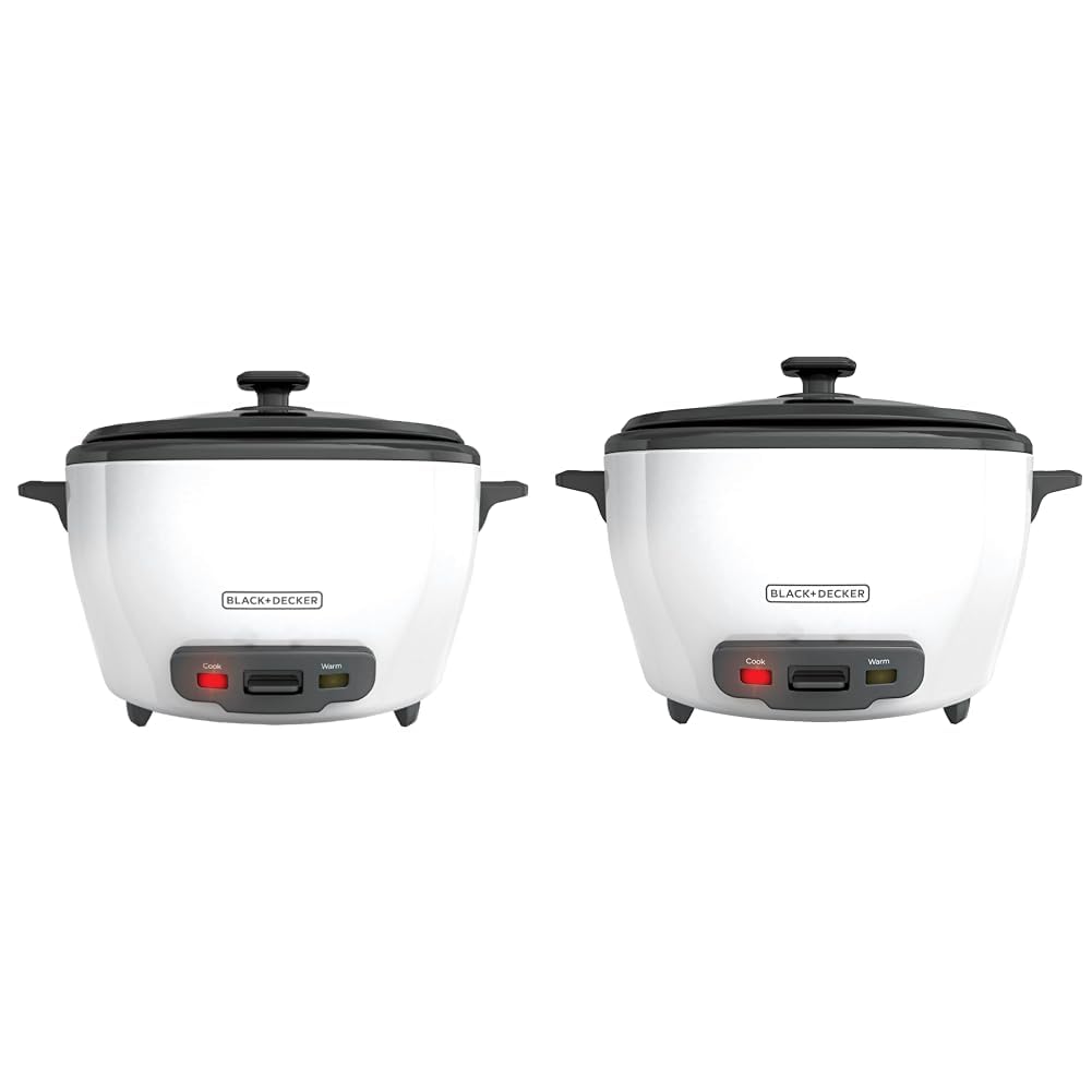 BLACK+DECKER 28-Cup & 6-Cup Rice Cookers with Steaming Baskets, Removable Non-Stick Bowls