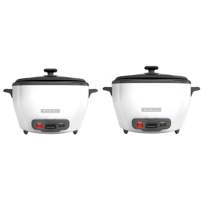 BLACK+DECKER 28-Cup & 6-Cup Rice Cookers with Steaming Baskets, Removable Non-Stick Bowls