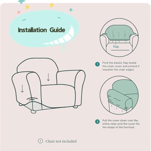 Kids Chair Cover Washable Stretch Slipcover for Toddler Armchair - Variation I