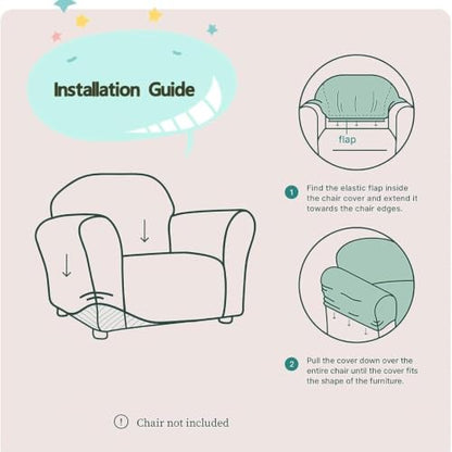 Kids Chair Cover Washable Stretch Slipcover for Toddler Armchair - Variation I